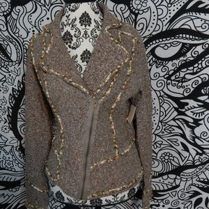 Coldwater Creek Marled Seam Zip Cardigan